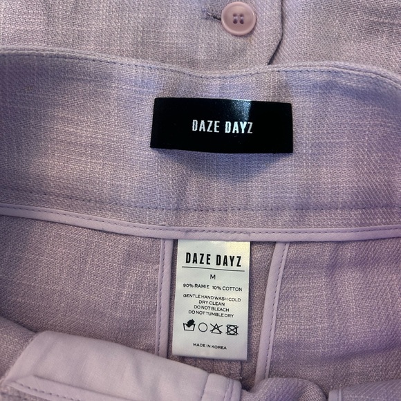 Daze Dayz Lavender Vest & Hi Rise Shorts Set Size M Ramie Cotton Spring Easter - Picture 8 of 9